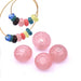 Ethnic glass donut wheel bead - pink 7.5-8mm (4)