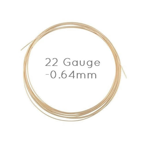 Buy Metallic Wire 22 gauge-0.64mm in Gold Filled (50cm)