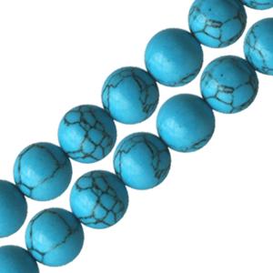 Buy Reconstructed turquoise round beads 10mm strand (1)