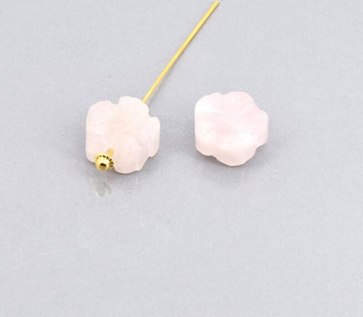 Buy Bead carved flower rose quartz 14mm (1)