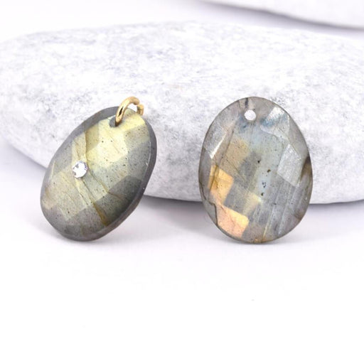 Pendant Drop Oval Labradorite Faceted 19x15mm-0.9mm (1)