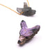 Wolf Head Pendant Charoite Carved 24x17mm Hole: 1.5mm (1)