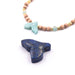 Whale Tail Pendant Carved Lapis Lazuli 15x13mm, hole: 1mm (1)