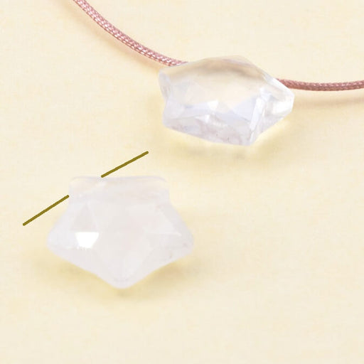 Star Pendant Quartz Crystal Faceted 14mm - Hole: 0.7mm (1)