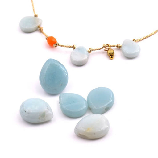 Buy Amazonite Flat Drop Beads Pendants 10x8mm - Hole: 0.8mm (5)