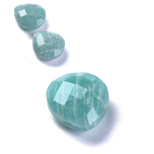 Buy Drop Bead Pendant Flat Faceted Amazonite 14x13mm Hole: 0.8mm (1)