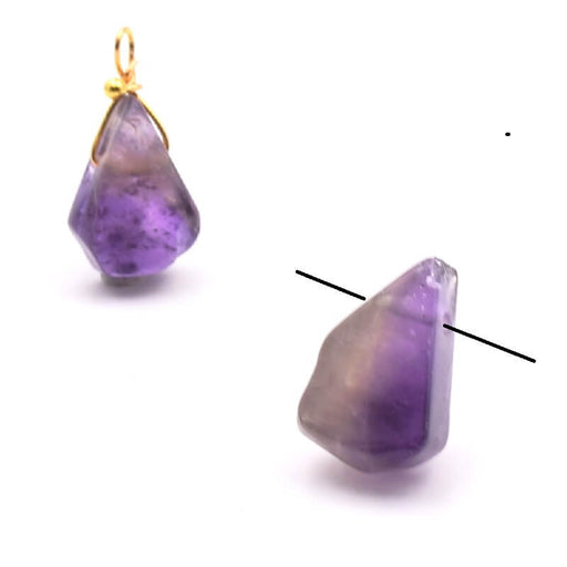 Buy Drop Pendant Amethyst Flat 12x9mm - Hole: 0.8mm (1)