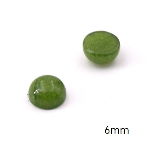 Buy Round Cabochon Green Dyed Jade - 6mm (2)
