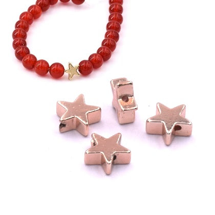 Buy Star bead in golden hematite rose gold - 6mm - Hole: 1mm (4)