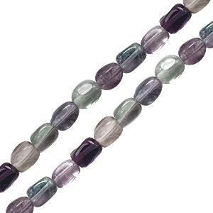 Rainbow fluorite nugget beads 4x6mm strand (1)