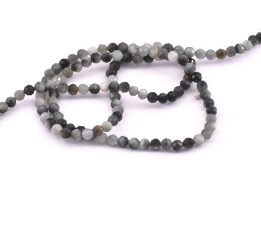 Eagle Eye Quartz Faceted Round Beads 2mm - thread 39cm (1)