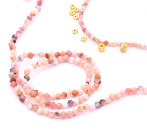 Buy Pink Opal Faceted Round Beads 2mm, Hole: 0.5mm - 38cm (1 Strand)