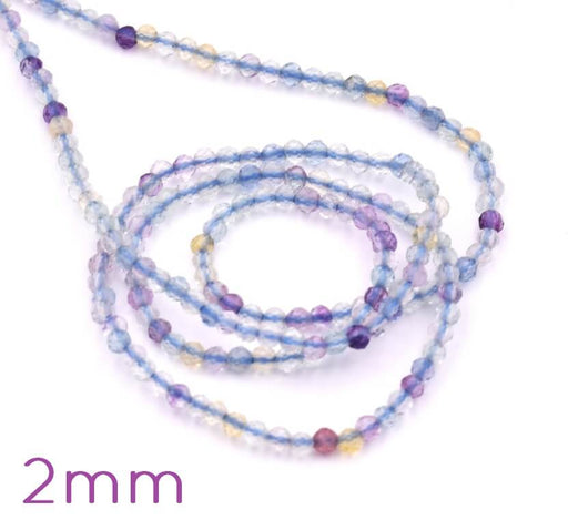 Buy Fluorite Faceted Round Beads 2mm, Hole: 0.5mm - 39cm (1 strand)
