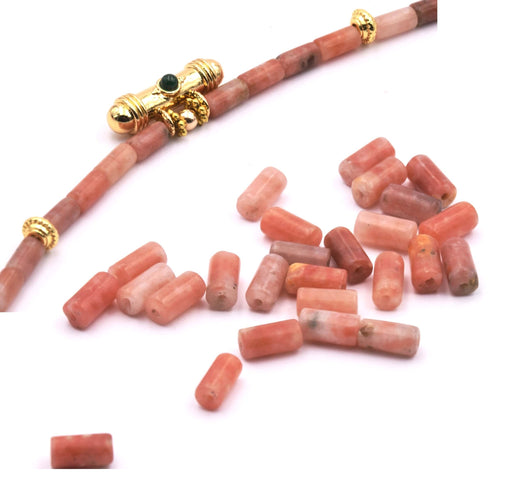 Buy Beads Cylinder tube 6x3mm Pink Jasper - hole: 0.5mm (28)
