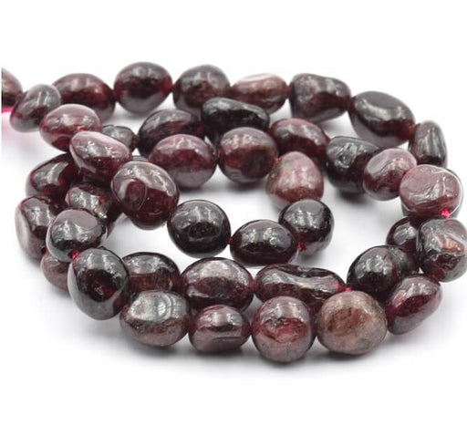 Buy Nugget Beads Rounded Garnet 8-10x6-8 mm - hole 0.7 mm - strand 39cm (1)