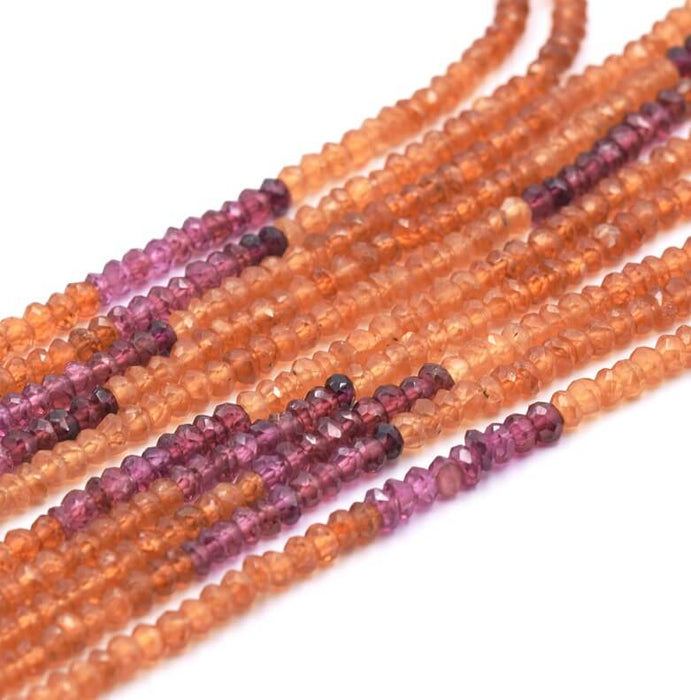 Heishi Beads Hessonite Garnet Bicone Beads, 3.5mm-0.5mm Hole (1 strand)