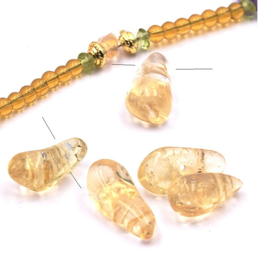 Drop Pendants Citrine 6-8mm-hole 0.5mm (5)