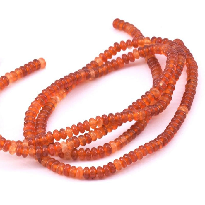 Rondelle Beads Carnelian orange 4x2mm - hole: 0.8mm - 1 strand (1)