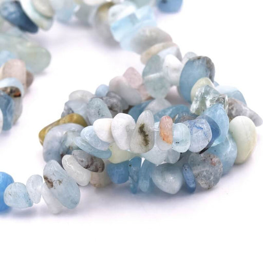 Buy Chips Beads Aquamarine 6-10mm - hole: 1mm (1 strand)