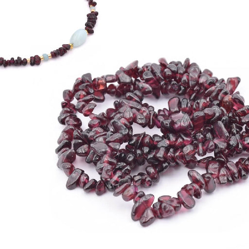 Chips Garnet 5-8mm - Trou: 0.8mm (1Strand-40cm)