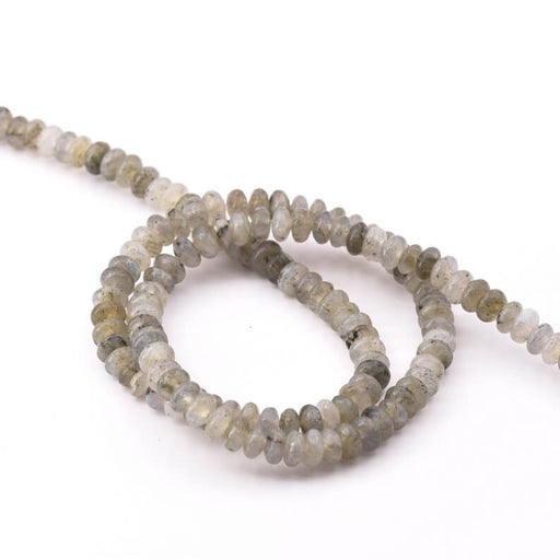 Buy Rondelle Beads Donuts Labradorite 4x2mm, hole: 0,8mm (1 strand 38cm)