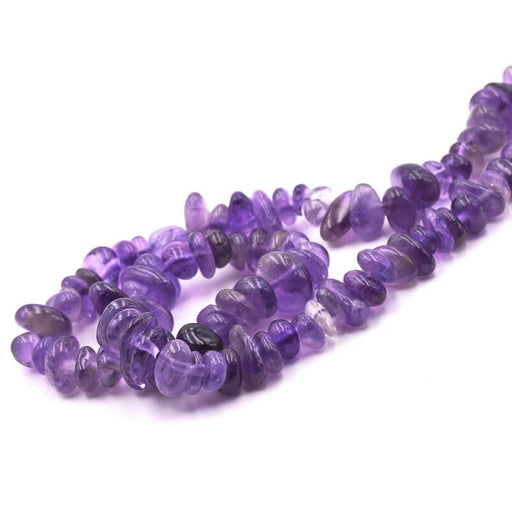 Buy Chips beads rounded Amethyst 5-11mm - hole: 1mm (1 strand 41cm)