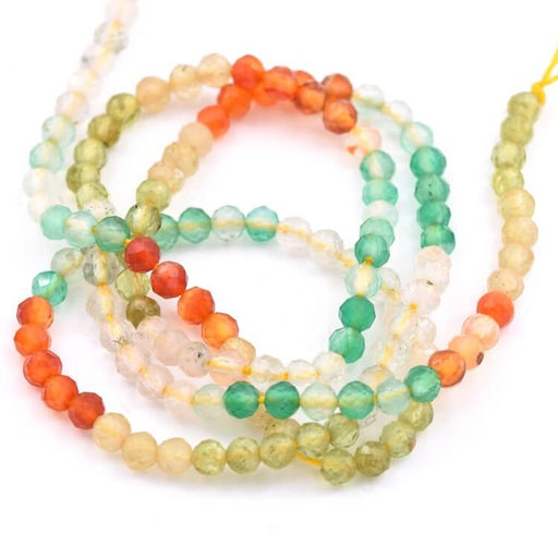Buy Round Beads Faceted Gems in Mix n°5 3mm - Hole: 0.7mm (1 Strand-38cm)