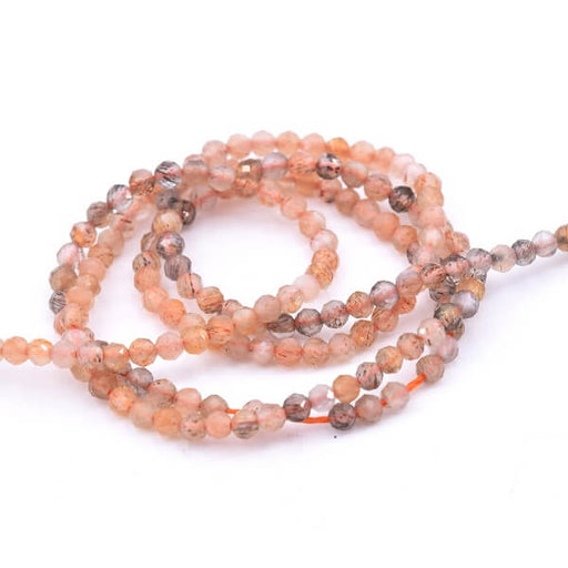 Buy Beads Faceted Round Mix n°6 Gems orange 2mm - Hole: 0.5mm ( 1 Strand -39cm )