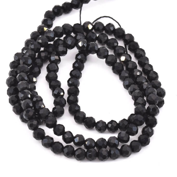 thumbnail image 2 of 177 CTS Natural Rich Black Spinel 5-Strand Faceted Beaded Necklace By JaipurJewels - RARE 2 of 4