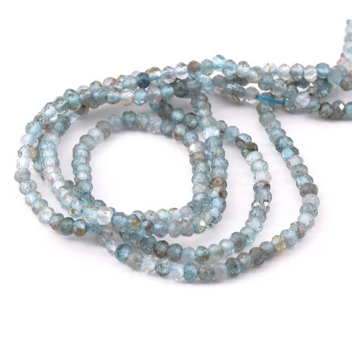 Rondelle Beads Faceted 3x2mm Apatite - Hole: 0.7mm (1 strand-38cm)