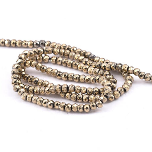 Buy Rondelle Beads Faceted Light Bronze Hematite - 3x2mm (1 Strand-37cm)