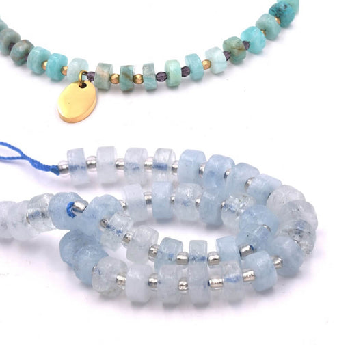 Buy Heishi Rondelle Bead Aquamarine - 6x3mm (1 Strand-19cm)