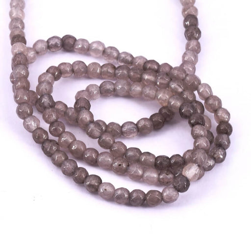 Buy Gray agate faceted round bead 3-3.5mm - Hole: 0.5mm (1 Strand-36cm)