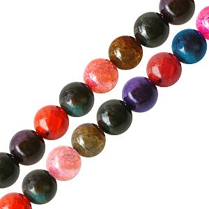 Buy Multicolour fire agate round beads 4mm strand (1)