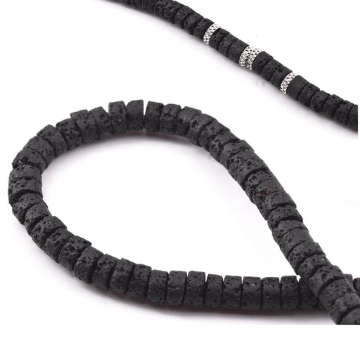 Buy Heishi Rondelle Beads Lava Stone 6x3mm Hole: 0.8mm (1 strand-38cm)