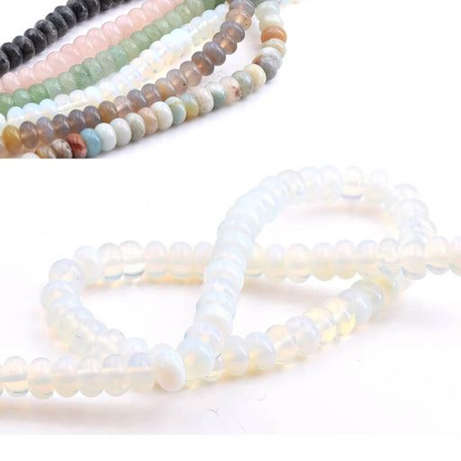 Buy Rondelle Beads Donut Opalite 8x5mm - Hole: 1mm (1 strand - 38cm)