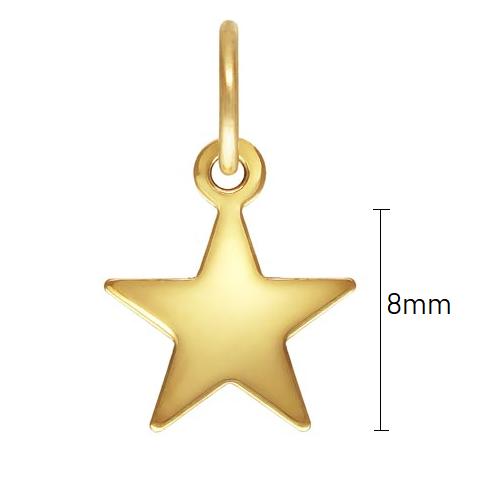 Buy Charm pendant star with ring - 8mm Gold filled(1)