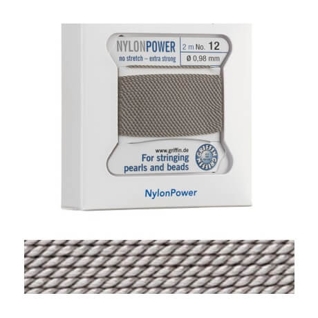 Nylon Thread 0.98mm Gray per 2m with needle (1)