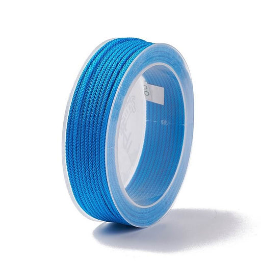 Braided Silky Nylon Cord Kraft Turquoise 1.5mm - 12m spool (1)