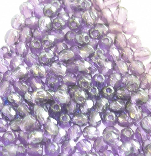 Buy Czech fire-polished beads tanzanite 3mm (50)