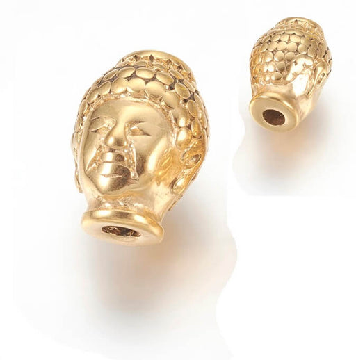 Buy Buddha bead large hole Stainless steel GOLD 13mm (1) hole 3mm