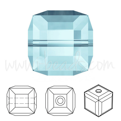 Buy 5601 Swarovski cube beads aquamarine 6mm (2)