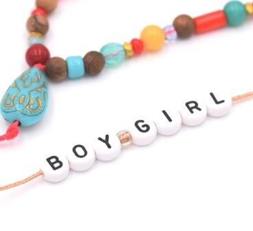 Word BOY-GIRL -7 letter beads 7mm (1 word)