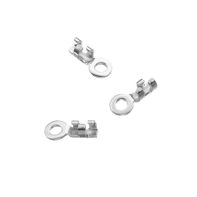 crimping end cap Sterling silver for thin chain and cord 0.8-1mm (4)