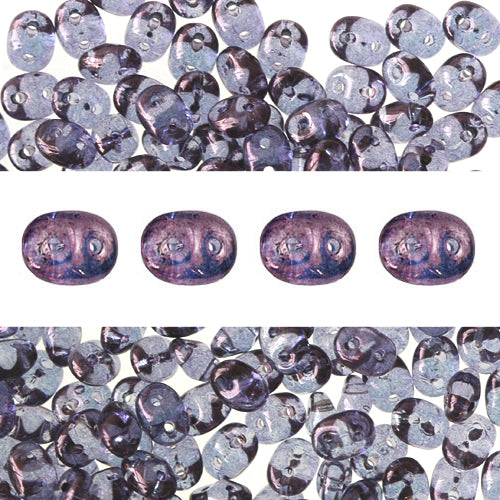 Super Duo beads 2.5x5mm luster transparent amethyst (10g)