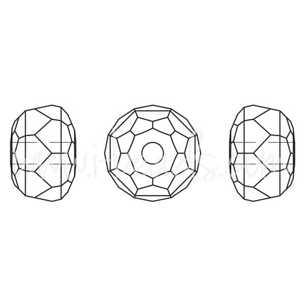Swarovski 5045 rondelle bead crystal silver night 8mm (2)