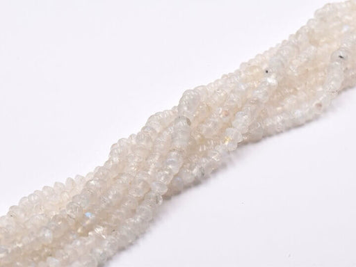 Heishi bicone Beads chips MOONSTONE - 5mm - hole 0.5mm, 35cm (1 strand)