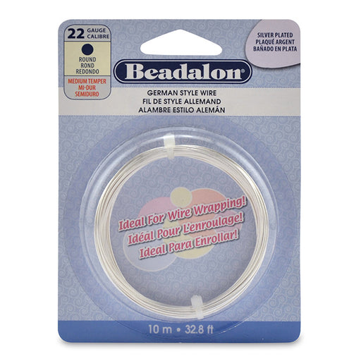 Buy Beadalon silver plated round crafting wire 22 gauge (0.64mm), 10m (1)