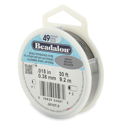 Buy Beadalon bead stringing wire 49 strands bright 0.38mm, 9.2m (1)