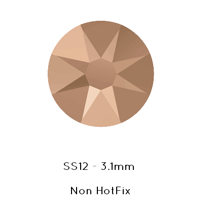 Swarovski 2088 flat back rhinestones Rose Gold -foiled - ss12-3.1mm (80)
